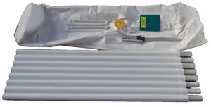 PORTABLE ALUMINUM ANTENNA TOWER ARCTIC WHITE 30FT SWIVEL STAKE MAST KIT NEW - Picture 1 of 12