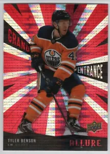 2020-21 Allure Tyler Benson #GE-1 Oilers Grand Entrance Red Parallel - Picture 1 of 1