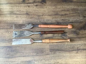 3 CHISEL SLICK SOCKET FRAMING TIMBER WOOD WORKING T.H. WITHERBY G.I. MIX - Picture 1 of 16