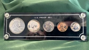 1963 US MINT PROOF 5-COIN SET IN BLACK HOLDER - Picture 1 of 8