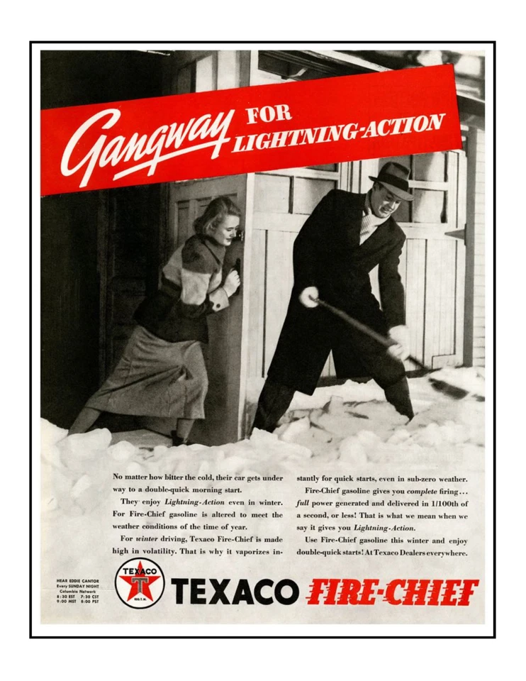 Texaco Gas Fueling Station Petro  VTG Magazine Ad Reproduction Print 8.5x11" - Image 1 of 1