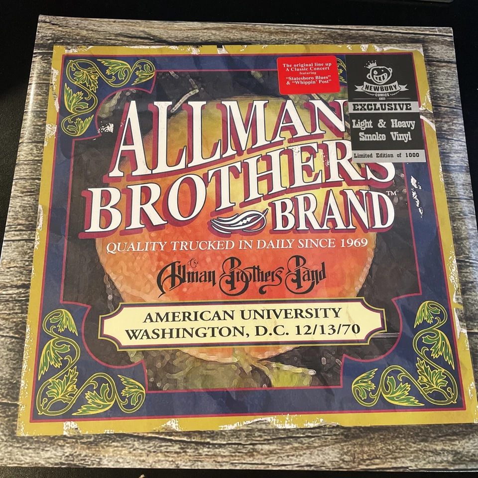 Allman Brothers American University Washington DC Smoke Colored Vinyl 2xlp /1000