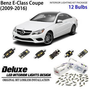 12 Bulbs LED Interior Light Kit for Benz E Class Coupe C207 White Light Bulbs