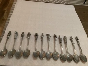 SCROOGE HOLIDAY PEWTER SPOONS LOT OF 12 - Picture 1 of 14
