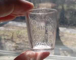 DR.O.W.F.SNYDER McVICKERS THEATRE CHICAGO 1890s ADVERTISING MEDICINE DOSE GLASS - Picture 1 of 6