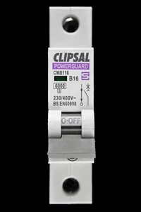 CLIPSAL 16 AMP CURVE B 6kA MCB DISYUNTOR CMB116 PCB6B116G POWERGUARD - Imagen 1 de 6