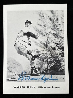 Warren Spahn deceased Milwaukee Braves signed autographed 5X7 Jay’s Photo JSA⚾️ - Image 1 of 2