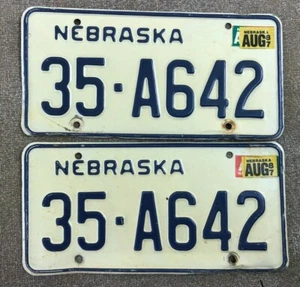 1987 Tagged Dixon County Nebraska Matched pair License plates 35-A642 - Picture 1 of 1