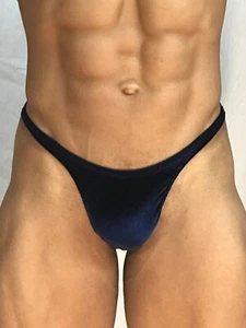 men's Npc french cut Black velvet posing Trunks Competition Swimsuit FreeShip - Picture 1 of 2