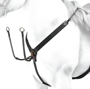 Selleria Equipe V-Check Breastplate Breastgirth Martingale BP01 Black/BrownP/C/F - Picture 1 of 2