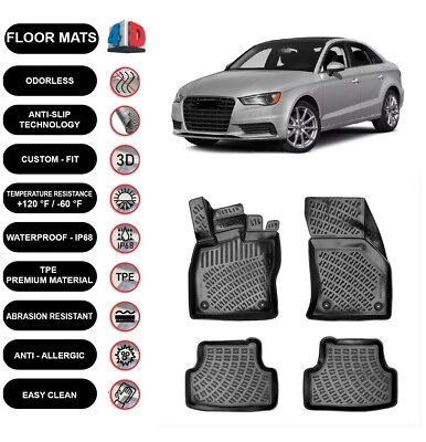 Alfombrillas forro para Audi A3 (2013-2019) impermeables moldeadas en 3D 4 un. Foto 1 de 4