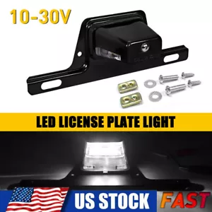 Trailer LED License Plate Light Bracket Mount Universal 12V DC For RV Boat Tag - Picture 1 of 12