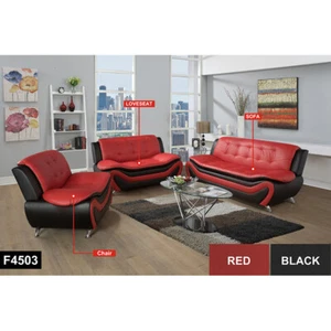 PICK UP 3-Pieces Sofa Sets Faux leather Upholstered Couches Sets for Living Room - Picture 1 of 9