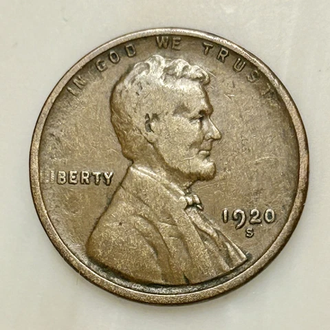 1920-S Lincoln Penny. Please Read Description. Your Actual Coin In Photo Cover