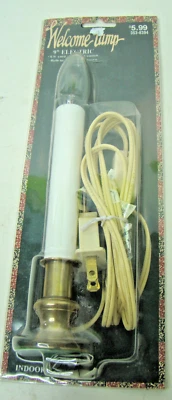 Lámpara de vela eléctrica vintage interruptor de encendido/apagado base de latón color Navidad Foto 1 de 4