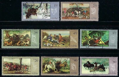 波兰 1968 年 CTO NH 狩猎绘画 • 马 • 狗 • 动物 — 第 1/4 张图片