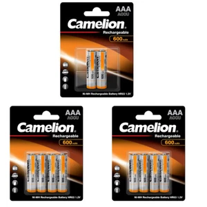 10 x Camelion 600mAh NiMh Akku Accu AAA Micro HR03 1,2V DECT Telefon   - Bild 1 von 4
