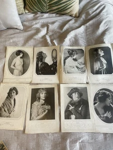 Lote de 8 fotos de estrellas de cine mudo con anuncios de Elgin Watch de la década de 1910 - actrices de cine - Imagen 1 de 19