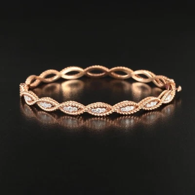 Brazalete Roberto Coin Oro Rosa 18KT Oro 0.62 CTW Diamantes Colección Barroco Foto 1 de 4