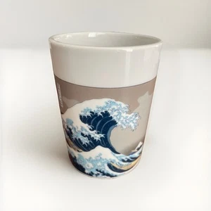 SUSHI Yunomi Mino ware Japanese green tea cup Large size Great wave Kanagawa new - Picture 1 of 8