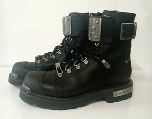Botas de motocicleta Harley-Davidson para mujer negras con parche sigiloso con cordones talla 7,5 - Imagen 1 de 15