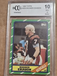 1986 BOOMER ESIASON TOPPS NFL ROOKIE CARD RC #255 BCCG 10 CINCINNATI BENGALS - Picture 1 of 5