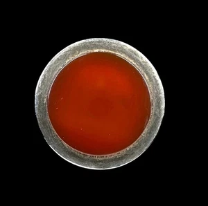 Finnish Modernist Sterling Silver Carnelian Ring Kupittaan Kulta 1970s - Picture 1 of 5