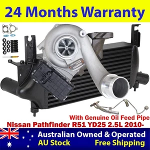 Billet Turbo Charger+Intercooler+Oil Feed Pipe For Nissan Pathfinder R51 2.5L - Picture 1 of 11