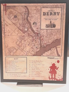 EINE KARTE VON DERRY MAINE AUS DEM FILM "IT" GRÖSSE 13 X 16 - Bild 1 von 2