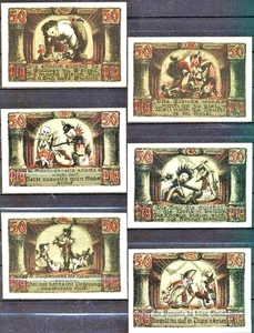 "GUERRA DE LOS TÍTERES" RARO COMPLETO 1922 NOTGELD SET @ 3.33! ARTE SALVAJE! MEJOR PRECIO - Imagen 1 de 3
