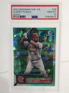 Albert Pujols 2022 Bowman Chrome Sapphire Aqua Refractor /99 PSA 10 #28 - Bild 1 von 2