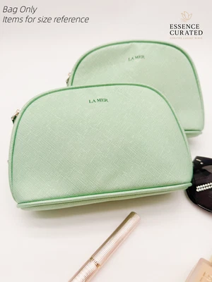 2 x Conjunto de Bolsa Cosmética Verde Claro La Mer com Zíper Bolsa Superior Novo sem etiquetas - Imagem 1 de 4