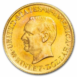 1917 Gold $1.00 McKinley Memorial BU - Picture 1 of 2