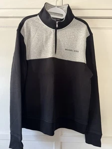 Michael Kors Men's Fleece Jacket Black Gray Size XL NWT - Picture 1 of 5