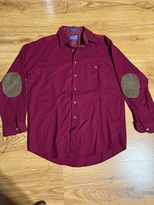 Vintage Pendleton Trail Hemd 100% Wolle Herren Gr. M weinrot Knopfleiste Ellenbogen Patches - Bild 1 von 6