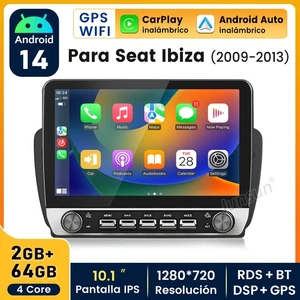 Autoradio 2+64GB Carplay Android 14 per Seat Ibiza 6j 2009-2013 GPS Navi WIFI FM - Foto 1 di 17
