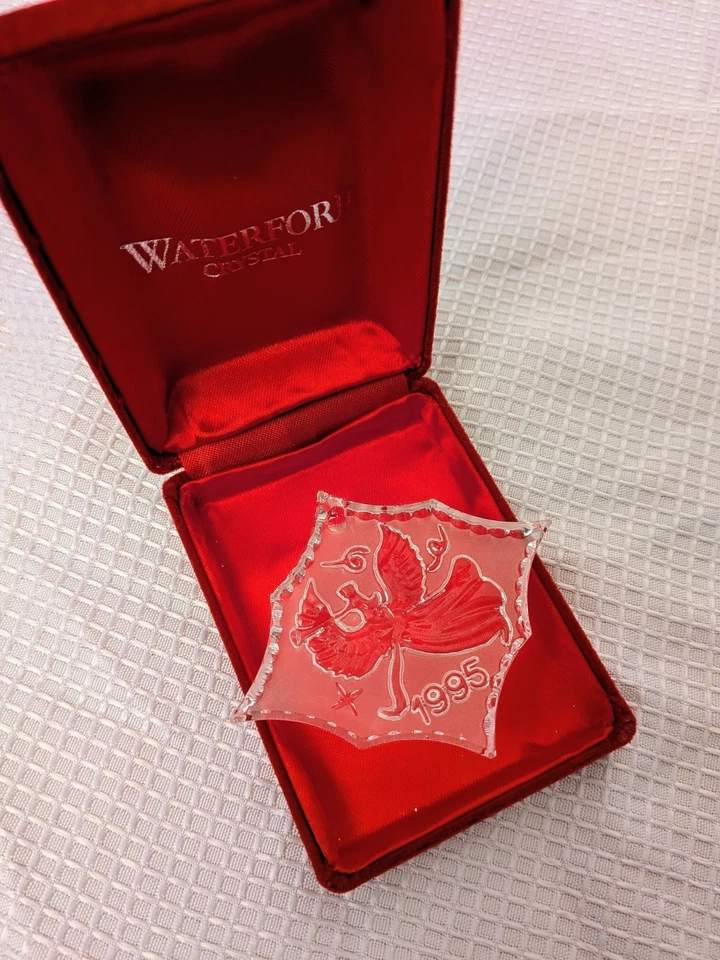 Waterford Crystal Ornament 1995 12 Días de Navidad caja y bolsa  Foto 1 de 1