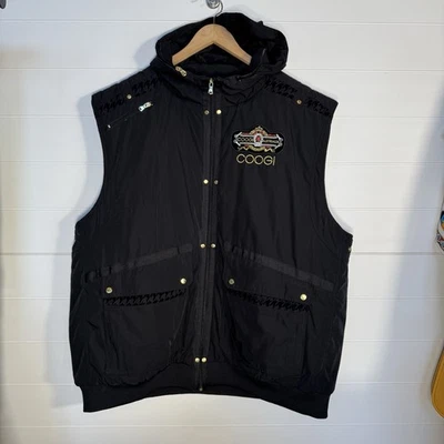 COOGI Men's Black Puffer Vest with Gold Details Zipper Hood XXXL  - Image 1 of 4