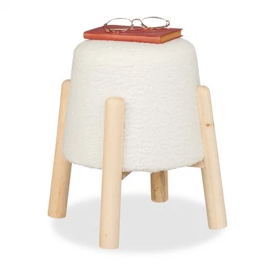 Sitzhocker Hocker Polsterhocker Stoffhocker Couchhocker Fellhocker Teddyfell - Bild 1 von 4