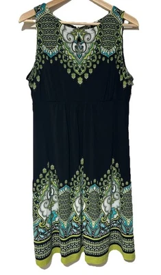 Vestido para mujer APT 9 calce y acampanado boho sin mangas estampado cachemir/geométrico grande Foto 1 de 4