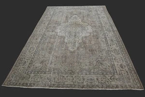 Vintage Turkish Oushak Rug, Brown 6x9 ft, Handmade Wool, Bohemian Anatolian - Picture 1 of 10