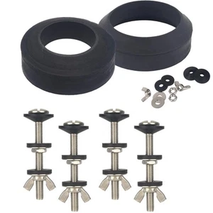 Universal Toilet Tank to Bowl Gasket & Tank to Bowl Bolts, 2 Kind Gasket and ... - Picture 1 of 4
