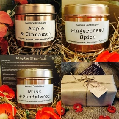 Autumn Candle gift set, 3 Pcs Soy Wax Candles Christmas Gift set - Image 1 of 4