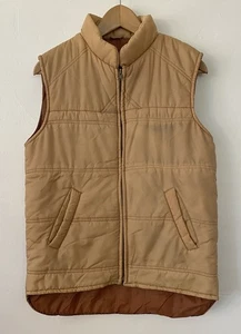 Vintage Sears Puffer Vest Mens SZ S Quilted Outdoor Utility Zip Pockets 70s 80s - Picture 1 of 8