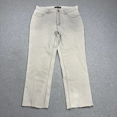 Jeans Lafayette 148 para mujer talla 2 (28x22) corte capri tiro medio gris denim Foto 1 de 4