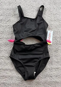 Cat & Jack Girl's Size Medium (8) Colorblock Beauty One Piece Swimsuit Black - Picture 1 of 5