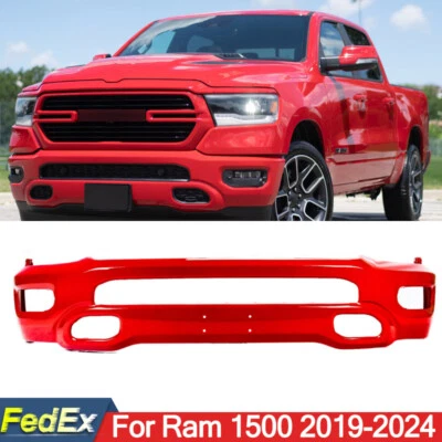 New Body Style Front Bumper Face Bar Flame Red Steel Fits For Ram 1500 2019-2024 Foto 1 de 4