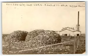 Postal Randlett, OK - RPPC ALGODÓN GINEBRA Y MAÍZ - Foto Sutton - Cotton COUNTY - Imagen 1 de 2