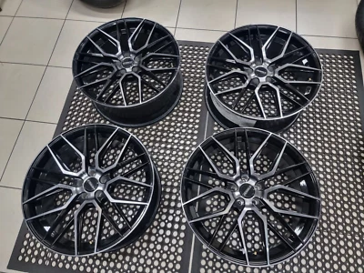 22x9.0 Hussla Machined Gloss Black Wheels for VW Tiguan Mercedes GLE Audi Q5 Q7 - Image 1 of 4