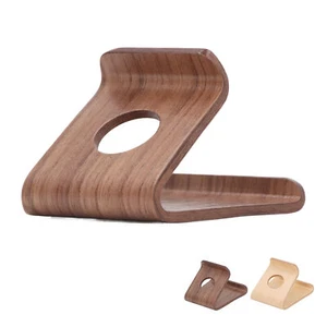 Wooden Phone Stand Waterproof Ergonomic Integrated Wood Tablet Holder With T DE - Picture 1 of 18